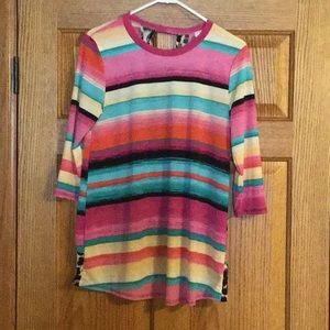 Serape shirt with leopard detailing size small